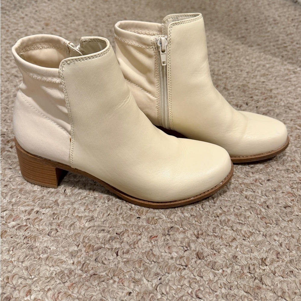 JustFab Ivory Ankle Booties